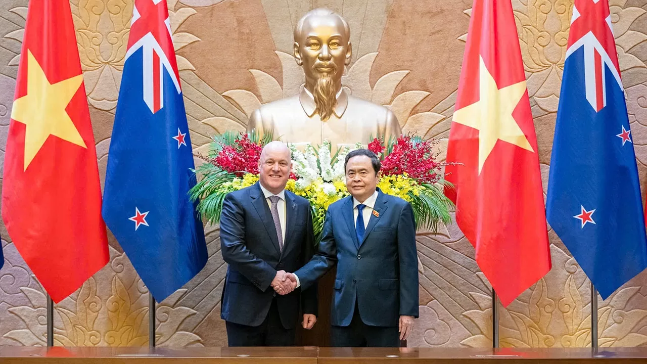 Chủ tịch Quốc hội Trần Thanh Mẫn hội kiến Thủ tướng New Zealand Christopher Luxon