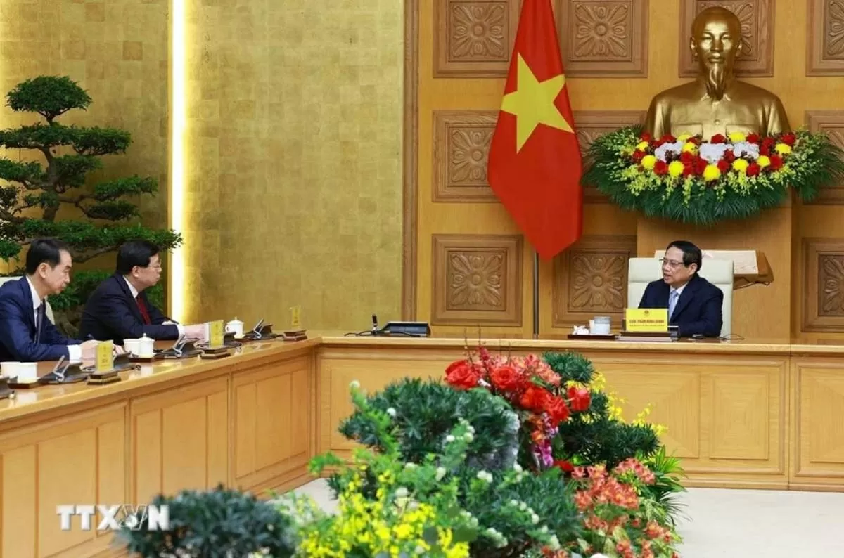 Thủ tướng Phạm Minh Chính tiếp Bí thư Đảng ủy Đại học Thanh Hoa, Trung Quốc Thủ tướng Phạm Minh Chính tiếp Bí thư Đảng ủy Đại học Thanh Hoa, Trung Quốc