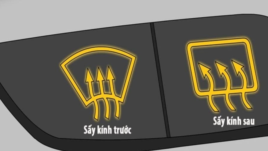 Sử dụng nút sấy gương chiếu hậu xe ô tô khi thời tiết sương mù, ẩm ướt