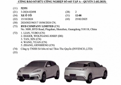 BYD đăng ký bản quyền kiểu dáng hai mẫu xe mới tại Việt Nam