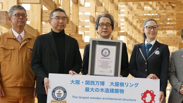 Kỷ lục Guinness công nhận mái vòm Expo 2025 Osaka là công trình bằng gỗ lớn nhất thế giới