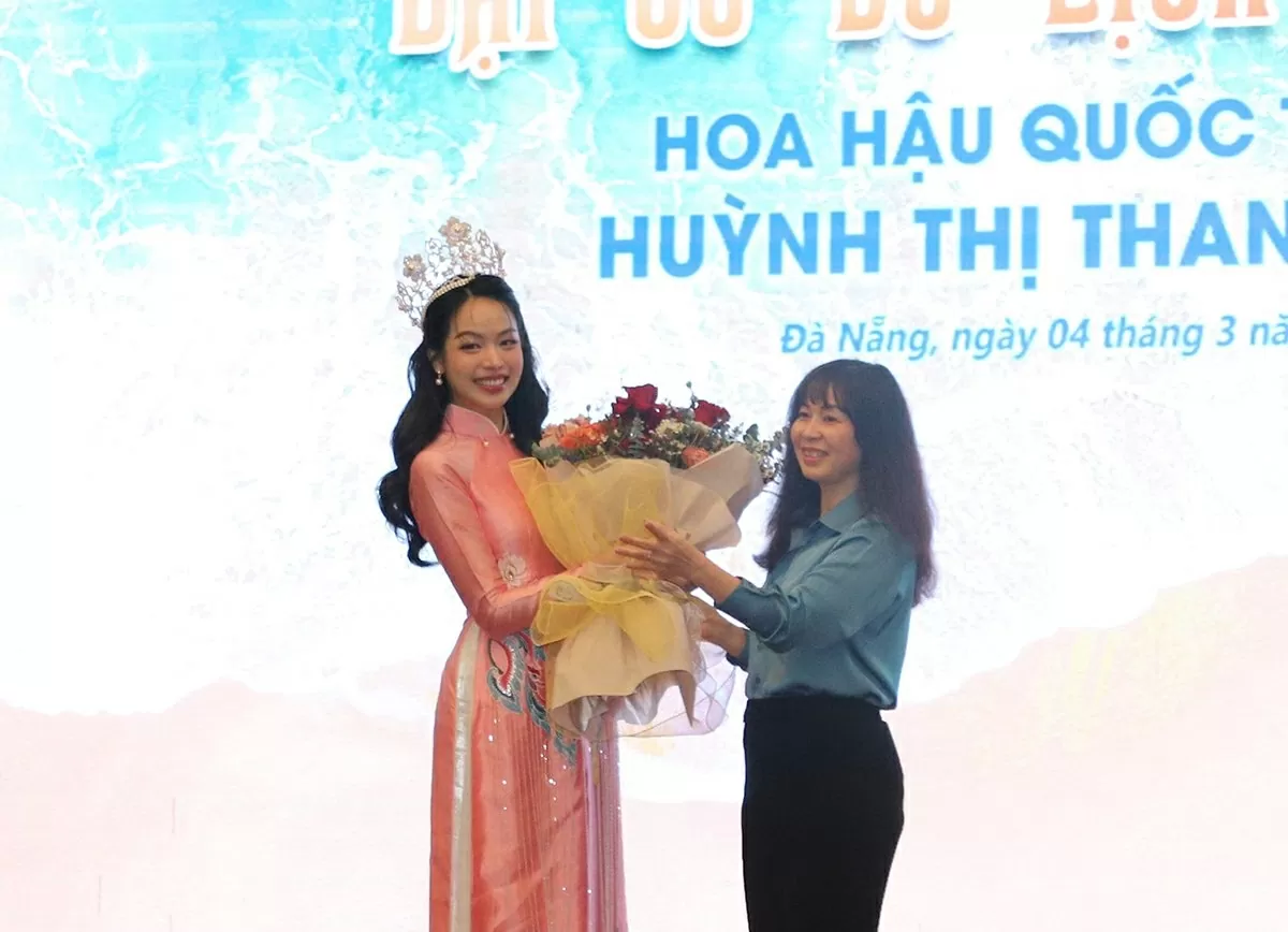 Hoa hậu quốc tế 2024 Huỳnh Thị Thanh Thủy với cương vị mới là Đại sứ Du lịch Đà Nẵng năm 2025-2026. Ảnh: TITC Hoa hậu quốc tế 2024 Huỳnh Thị Thanh Thủy với cương vị mới là Đại sứ Du lịch Đà Nẵng năm 2025-2026. Ảnh: TITC