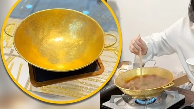Nồi nấu lẩu bằng vàng nguyên chất ở Trung Quốc