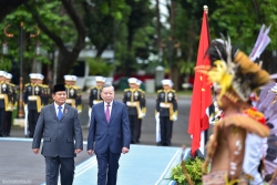 Toàn cảnh lễ đón chính thức Tổng Bí thư Tô Lâm và Phu nhân thăm cấp Nhà nước Indonesia