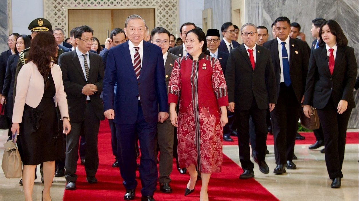 Tổng Bí thư Tô Lâm hội kiến với Chủ tịch Hội đồng Đại biểu Nhân dân Indonesia