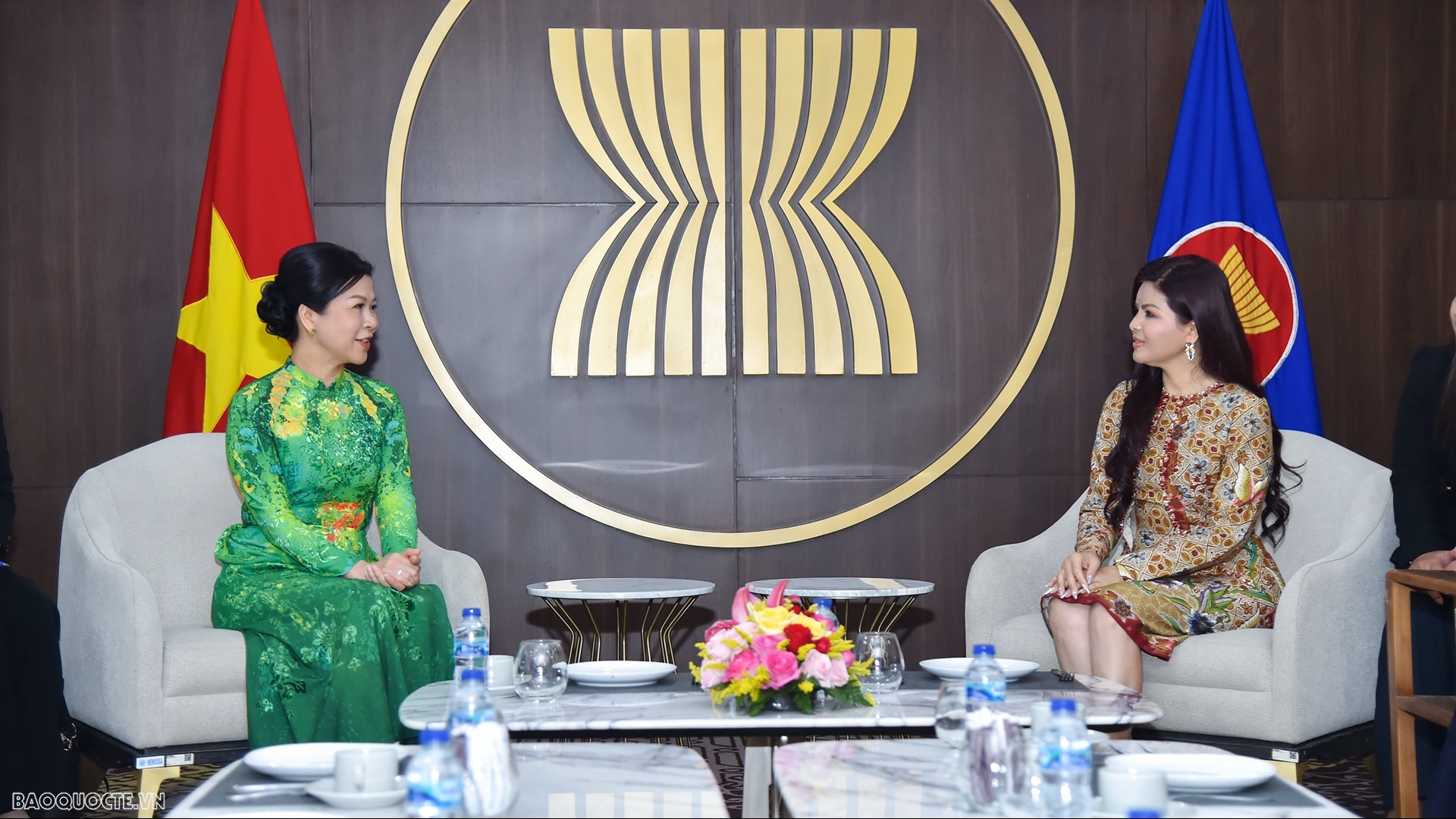 Phu nhân Ngô Phương Ly gặp bà Rany Khem, Phu nhân Tổng Thư ký ASEAN, thúc đẩy giao lưu phụ nữ ASEAN