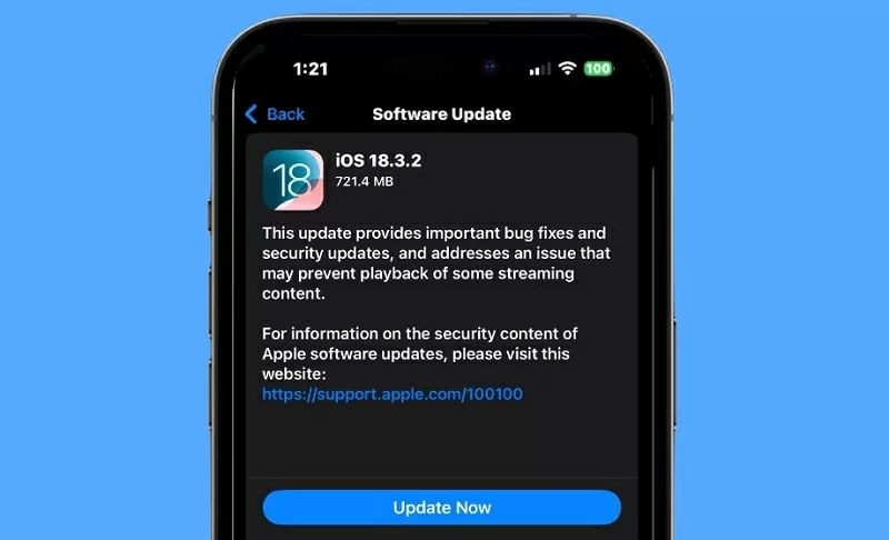iOS 18.3.2 được Apple phát hành để vá lỗi nghiêm trọng trên iPhone iOS 18.3.2 được Apple phát hành để vá lỗi nghiêm trọng trên iPhone