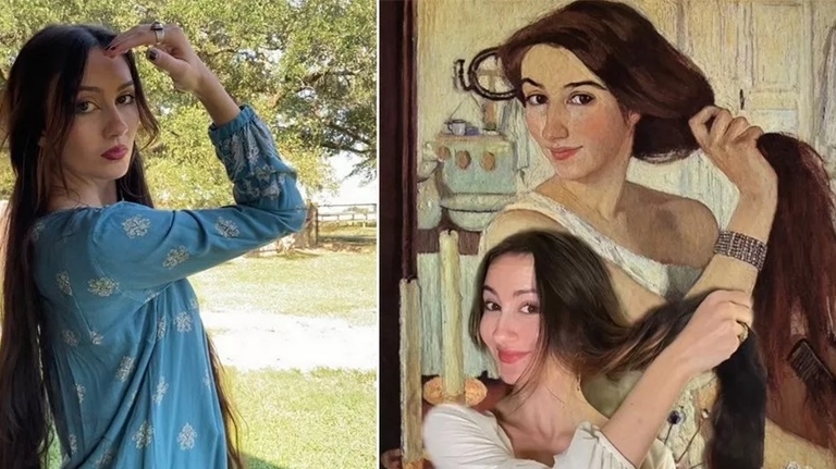 Sự trùng hợp ngẫu nhiên giữa cô gái và bức tranh vẽ năm 1909