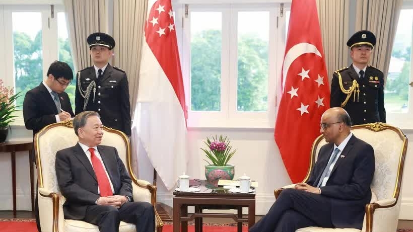 Tổng Bí thư Tô Lâm hội kiến Tổng thống Singapore Tharman Shanmugaratnam