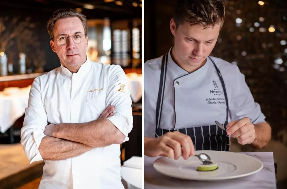 Đầu bếp và là chủ nhà hàng Zilte 3 sao Michelin Viki Geunes và Bếp trưởng Charles Degrendele của khách sạn Sofitel Legend Metropole Hà Nội. Đầu bếp và là chủ nhà hàng Zilte 3 sao Michelin Viki Geunes và Bếp trưởng Charles Degrendele của khách sạn Sofitel Legend Metropole Hà Nội.