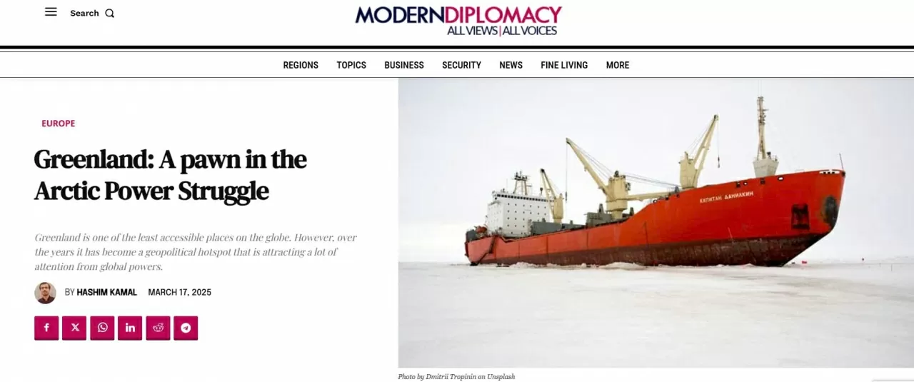 Ảnh chụp màn hình bài viết trên Modern Diplomacy. Ảnh chụp màn hình bài viết trên Modern Diplomacy.