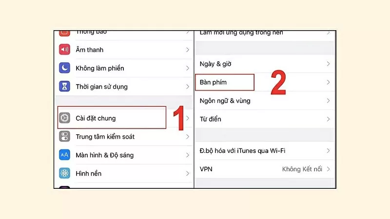 Nhấn chọn Bàn phím Nhấn chọn Bàn phím
