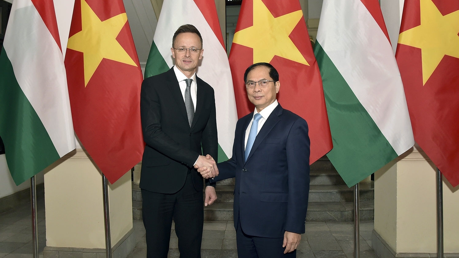 Phó Thủ tướng, Bộ trưởng Ngoại giao Bùi Thanh Sơn hội đàm với Bộ trưởng Ngoại giao và Kinh tế đối ngoại Szijjártó Péter