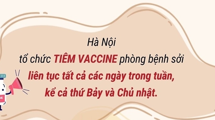 TP. Hà Nội: Tiêm vaccine phòng sởi liên tục tất cả ngày trong tuần