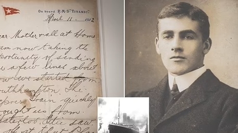 Bán đấu giá bức thư trên tàu Titanic của chàng trai người Anh gửi mẹ