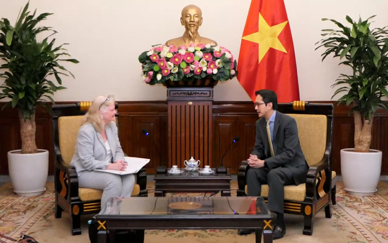 Thứ trưởng Đỗ Hùng Việt mong muốn Hoa Kỳ  tạo điều kiện thuận  lợi để hai nước đẩy mạnh hợp tác và chuyển giao công nghệ.(Ảnh:Thành Long)