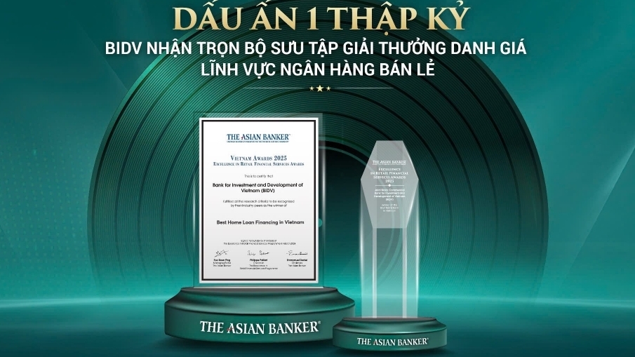 Khẳng định vị thế dẫn đầu, BIDV nhận trọn bộ giải thưởng danh giá từ                    The Asian Banker