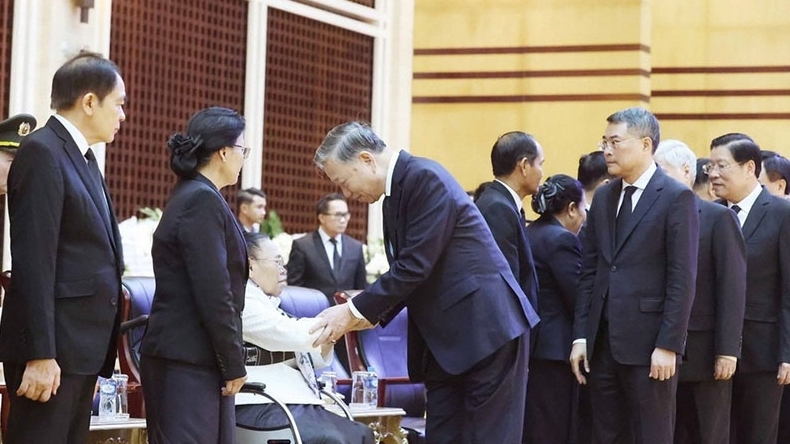 Tổng Bí thư Tô Lâm viếng đồng chí Khamtay Siphandone