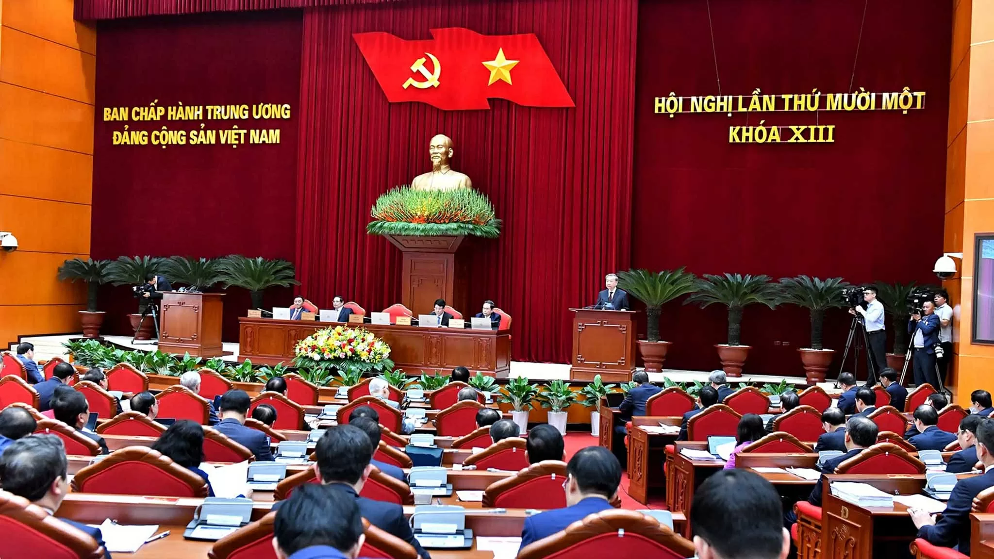 Hội nghị lần thứ 11 Ban Chấp hành Trung ương Đảng Cộng sản Việt Nam khóa XIII đã khai mạc trọng thể tại thủ đô Hà Nội.  (Nguồn: Báo Nhân dân)