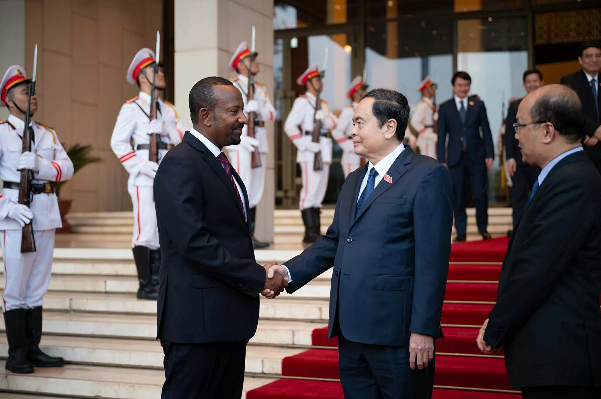 Chủ tịch Quốc hội Trần Thanh Mẫn và Thủ tướng Ethiopia Abiy Ahmed Ali. (Nguồn: quochoi.vn) Chủ tịch Quốc hội Trần Thanh Mẫn và Thủ tướng Ethiopia Abiy Ahmed Ali. (Nguồn: quochoi.vn)