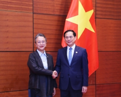 Phó Thủ tướng, Bộ trưởng Ngoại giao Bùi Thanh Sơn tiếp Phó Tổng thư ký Liên hợp quốc kiêm Thư ký điều hành ESCAP bên lề Hội nghị thượng đỉnh P4G