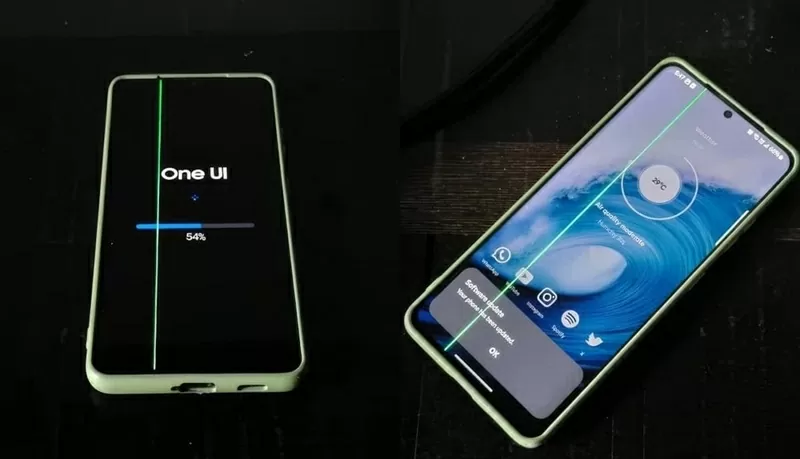 Điện thoại Samsung với lỗi sọc màn hình