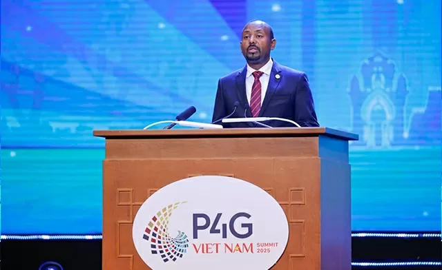 Thủ tướng Ethiopia Abiy Ahmed Ali phát biểu tại Lễ khai mạc Hội nghị ngày 16/4.