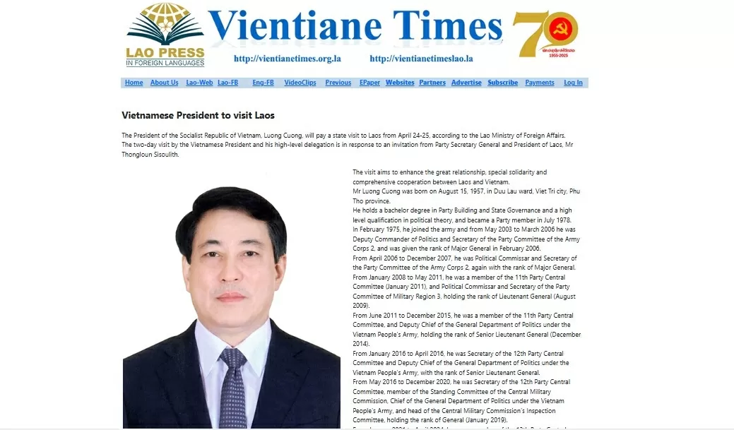 Truyền thông Lào ca ngợi quan hệ đặc biệt Việt Nam-Lào Truyền thông Lào ca ngợi quan hệ đặc biệt Việt Nam-Lào