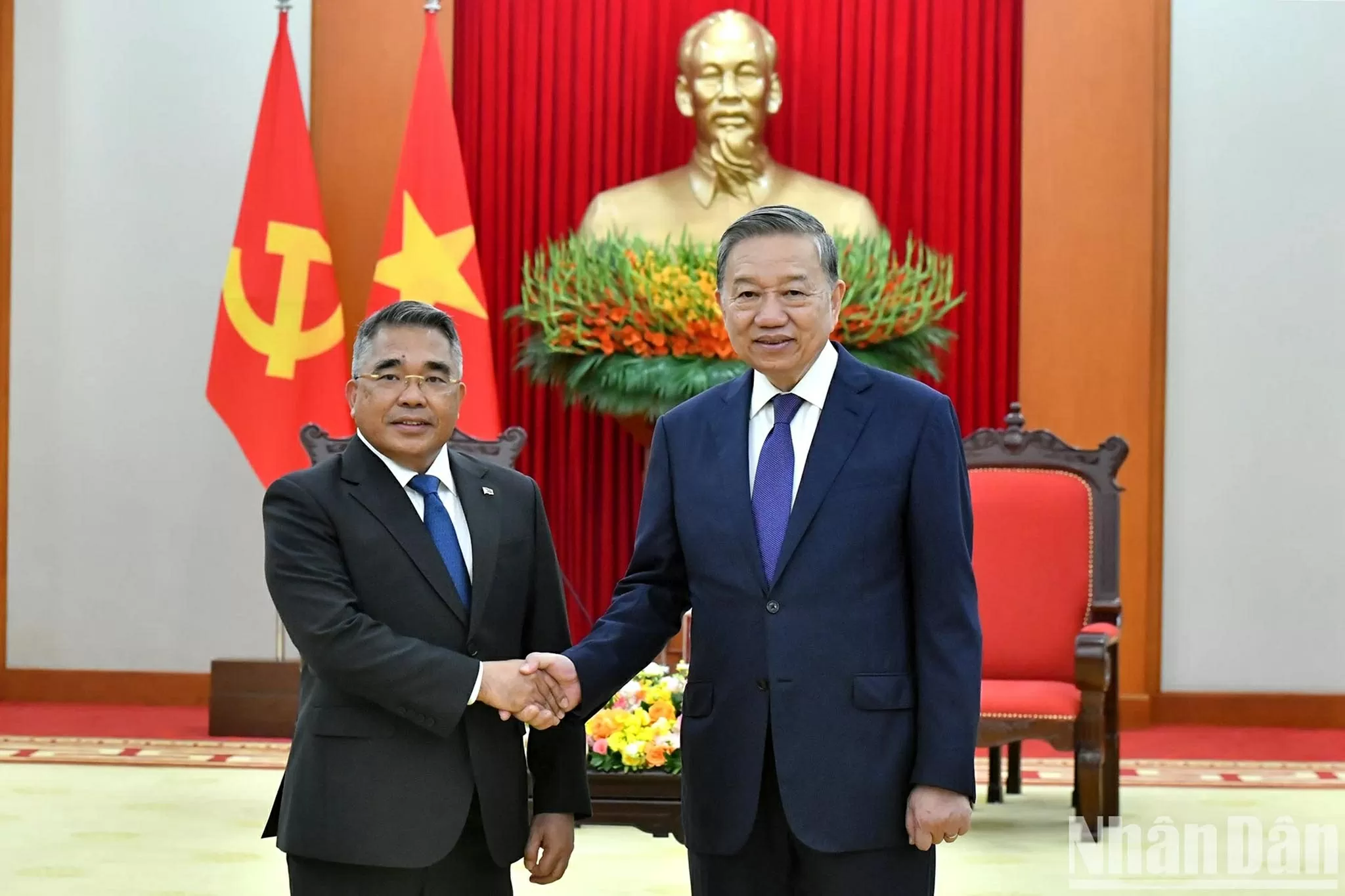 Tổng Bí thư Tô Lâm tiếp Đại sứ Philippines Meynardo Los Banos Montealegre. (Nguồn: Báo Nhân dân)