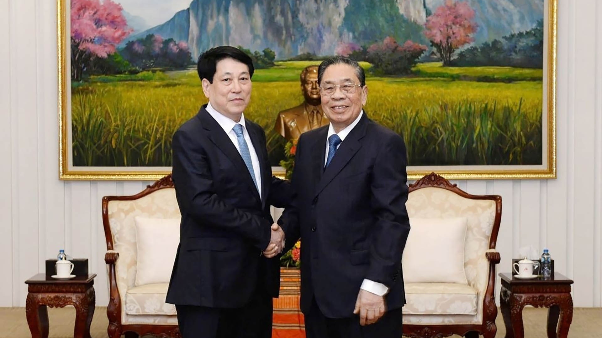 Chủ tịch nước Lương Cường gặp các nguyên Lãnh đạo cấp cao Lào