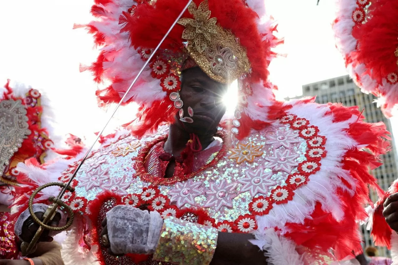Một người tham gia lễ hội Carnival Fanti ở Lagos, Nigeria, ngày 20/4. (Nguồn: Reuters)