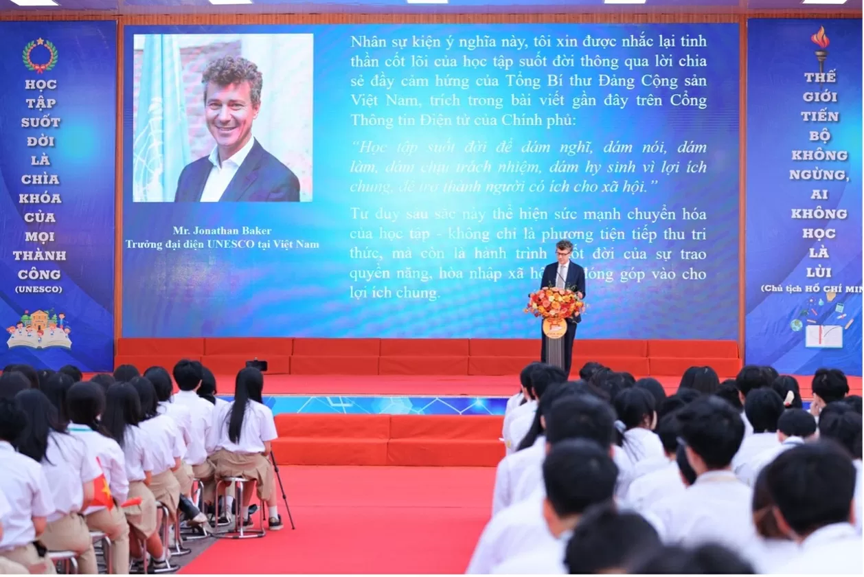 Ông Jonathan Wallace Baker - Đại diện UNESCO tại Việt Nam phát biểu tại sự kiện. Ông Jonathan Wallace Baker - Đại diện UNESCO tại Việt Nam phát biểu tại sự kiện.