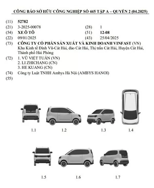 VinFast Minio Green được đăng ký bản quyền kiểu dáng tại Việt Nam VinFast Minio Green được đăng ký bản quyền kiểu dáng tại Việt Nam