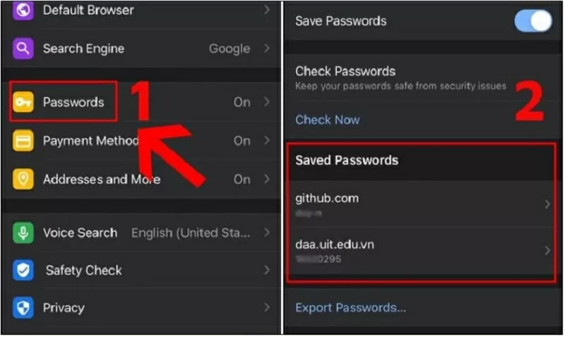 Chọn tiếp vào mục Mật khẩu Chọn tiếp vào mục Mật khẩu
