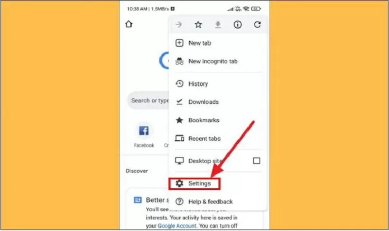 Nhấn vào dấu ba chấm và chọn Cài đặt Nhấn vào dấu ba chấm và chọn Cài đặt