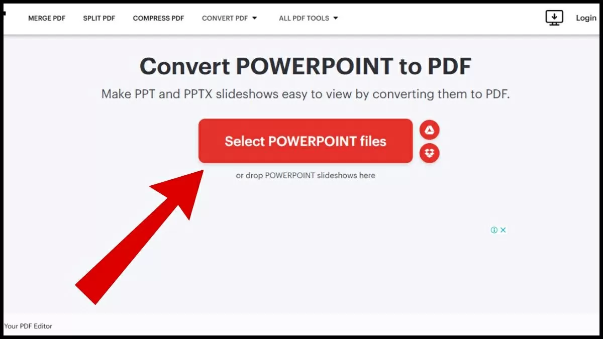 Ấn nút “Select POWERPOINT files” Ấn nút “Select POWERPOINT files”