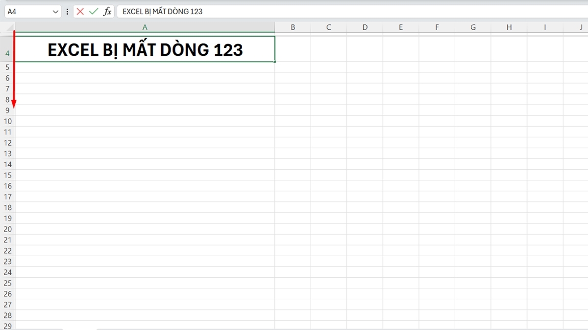 Khắc phục lỗi bị mất dòng 1 2 3 trong Excel đơn giản, thuận tiện