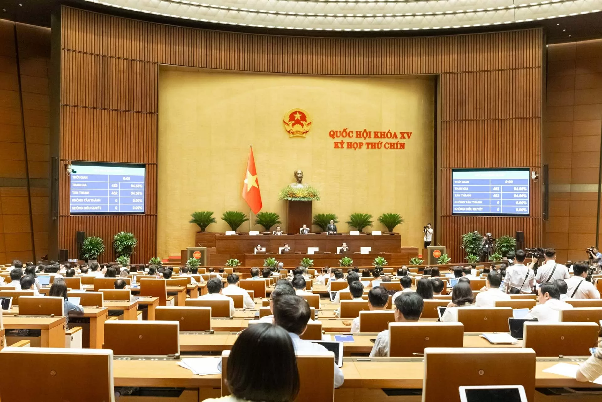 Quốc hội chính thức thông qua Nghị quyết về việc thành lập Ủy ban dự thảo sửa đổi, bổ sung một số điều của Hiến pháp năm 2013. (Nguồn: VGP) Quốc hội chính thức thông qua Nghị quyết về việc thành lập Ủy ban dự thảo sửa đổi, bổ sung một số điều của Hiến pháp năm 2013. (Nguồn: VGP)