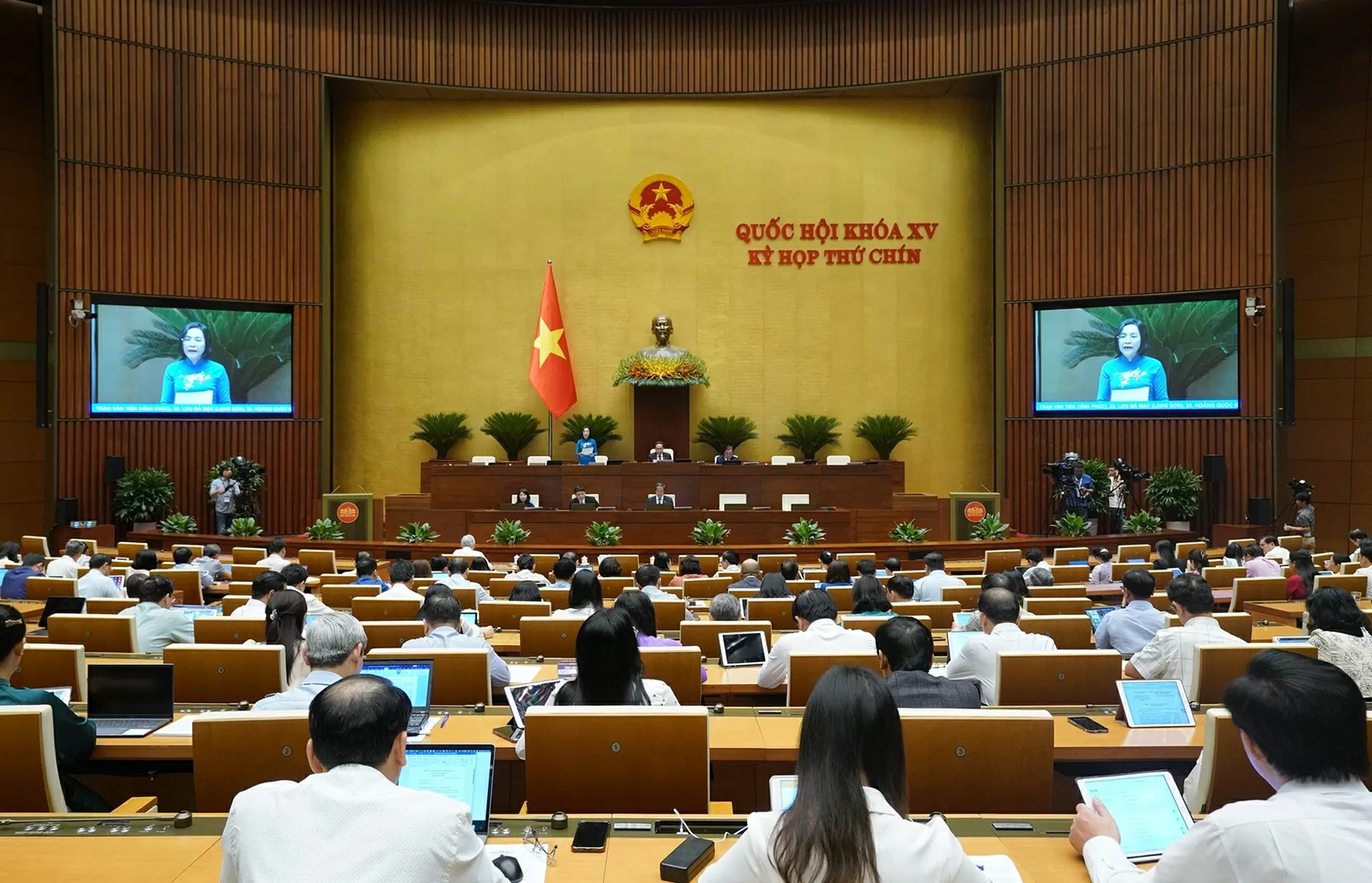 Kỳ họp thứ 9, Quốc hội khóa XV sáng ngày 6/5. (Nguồn: Quốc hội)