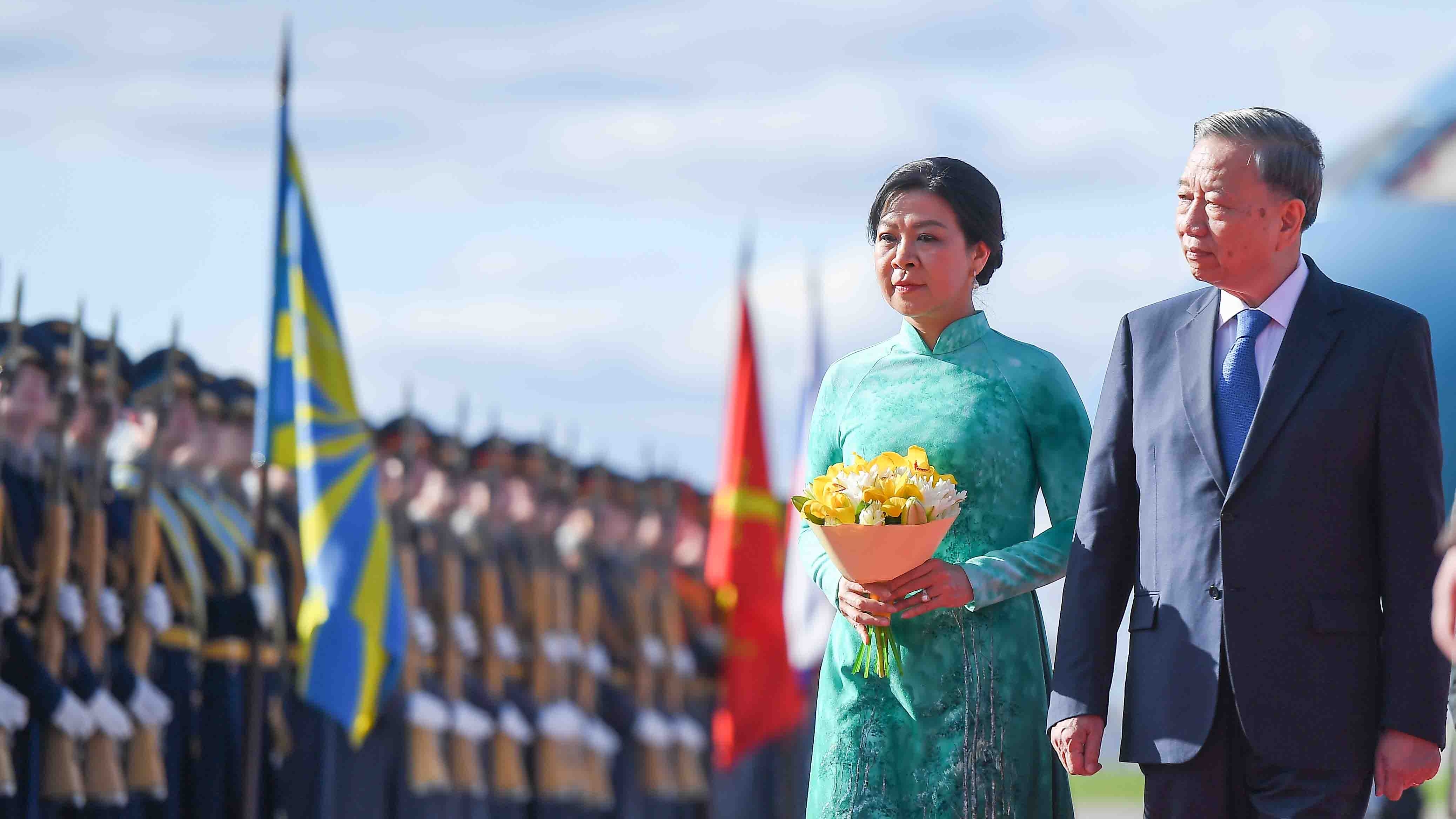 Lễ đón chính thức Tổng Bí thư Tô Lâm và Phu nhân tại Nga