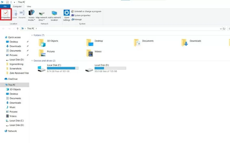 Chọn This PC hoặc My Computer