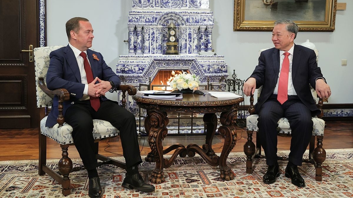 Tổng Bí thư Tô Lâm hội kiến với Chủ tịch Đảng Nước Nga Thống nhất, Phó Chủ tịch Hội đồng An ninh Liên bang Nga Dmitry Medvedev