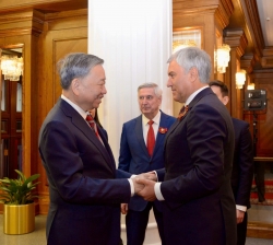 Tổng Bí thư Tô Lâm hội đàm với Chủ tịch Duma quốc gia Quốc hội Liên bang Nga Vyacheslav Volodin