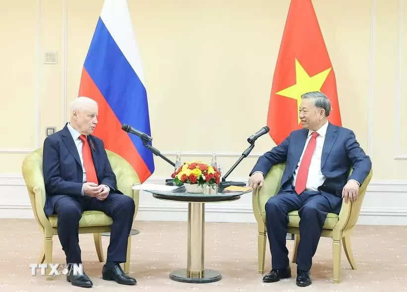Tổng Bí thư Tô Lâm gặp Chủ tịch Đảng Nước Nga công bằng-Những người yêu nước-Vì sự thật