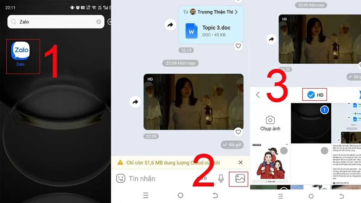 Cách gửi ảnh HD qua Zalo trên điện thoại không bị mờ