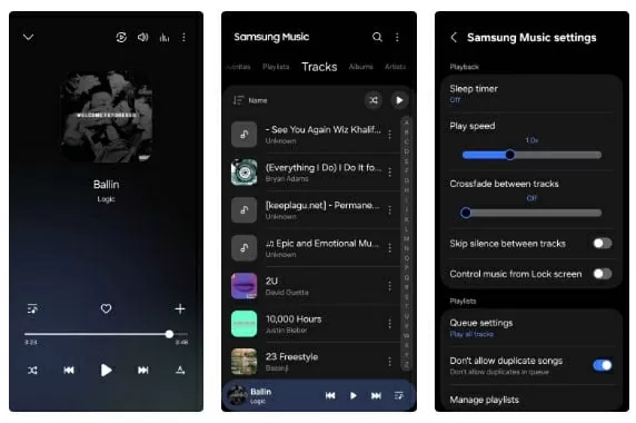 Samsung Music cung cấp tất cả các tính năng thiết yếu mà bạn mong đợi