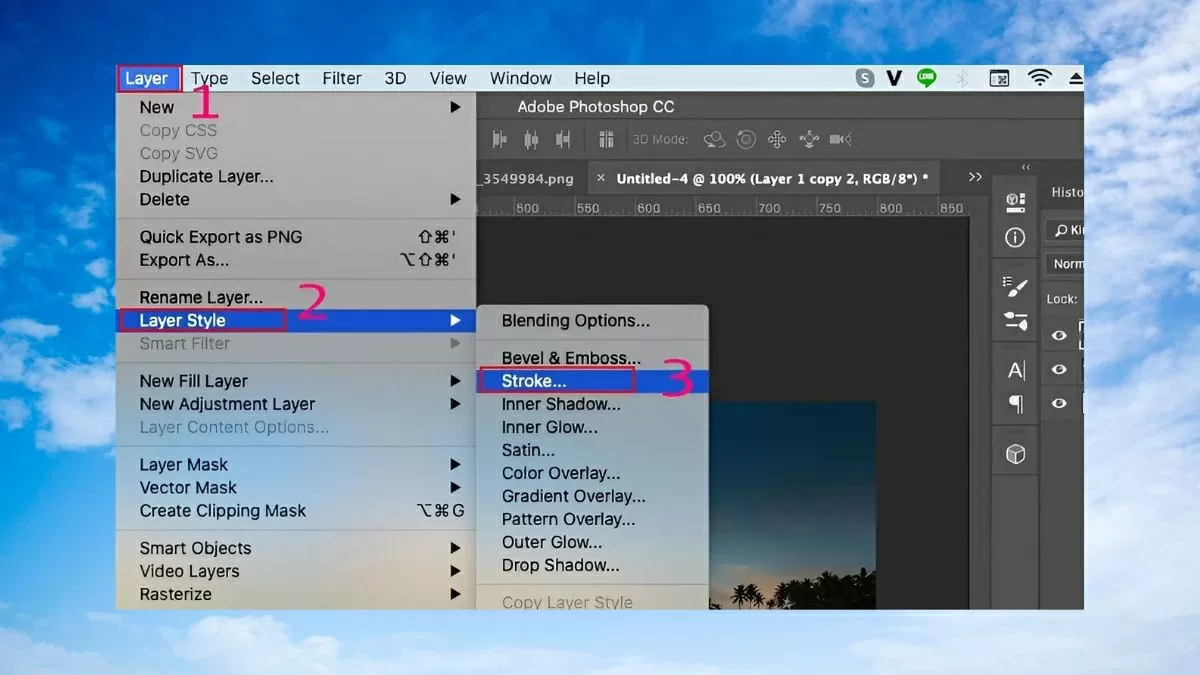 Chọn layer vừa sao chép. Chọn layer vừa sao chép.
