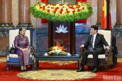 Chủ tịch nước Lương Cường tiếp Phó Chủ tịch Đảng Nhân dân Campuchia