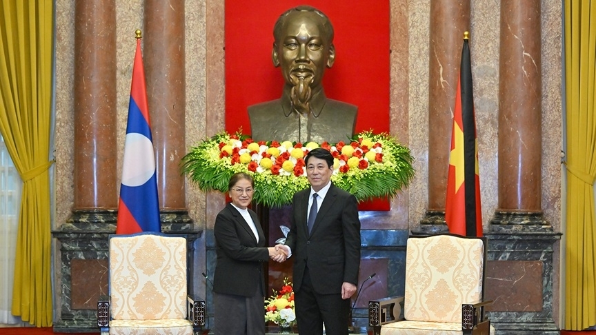 Chủ tịch nước tiếp đoàn đại biểu cấp cao Lào viếng, dự lễ truy điệu nguyên Chủ tịch nước Trần Đức Lương