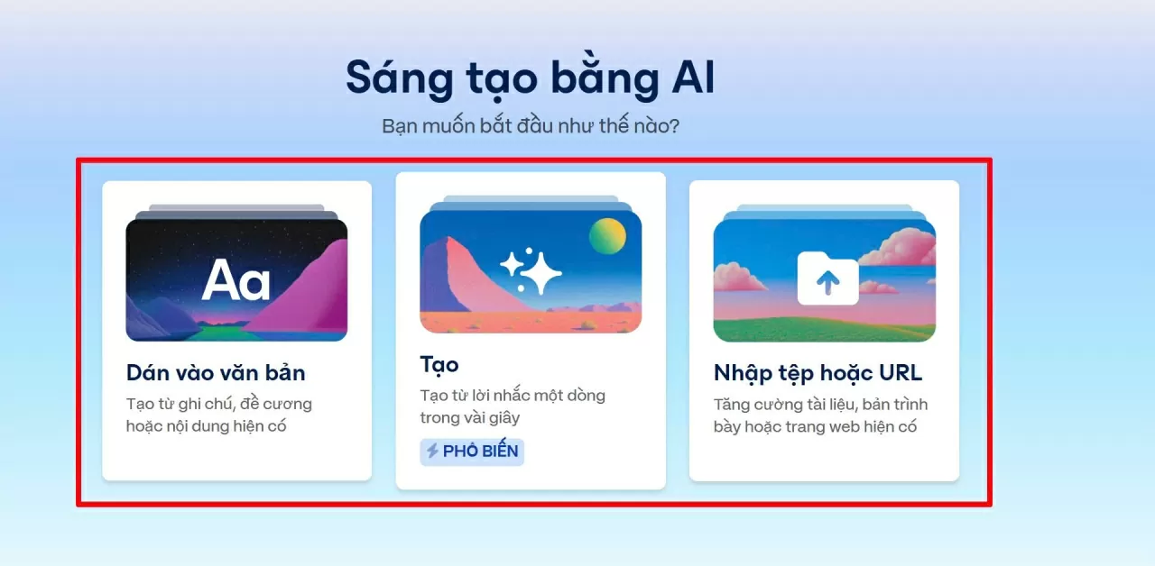 Bạn sẽ thấy 3 tùy chọn. Bạn sẽ thấy 3 tùy chọn.